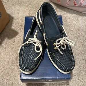 Sperry Top-Sider A/O Navy Woven. 9M